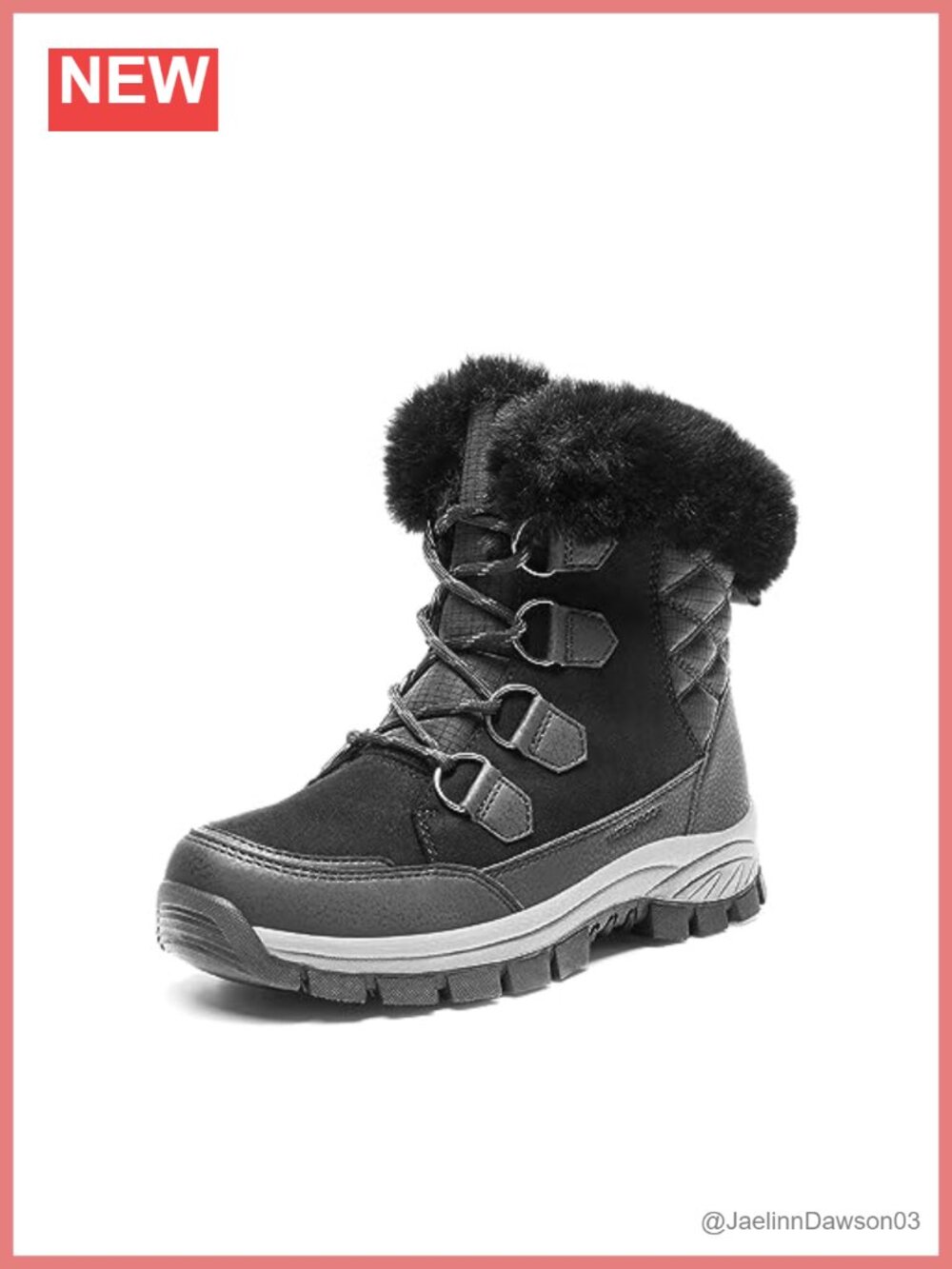 Waterproof Winter Snow Boots 3M Thinsulate Faux Fur Lace-Up